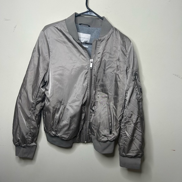 The Group Babaton Bomber Jacket Fill Zip Silver - Picture 1 of 16